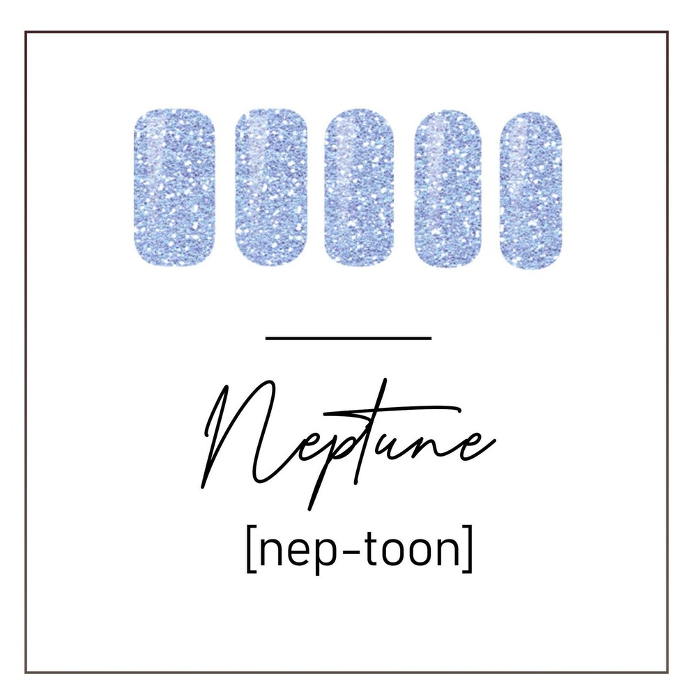 Siara Martin Beauty UV Gel Nail Wraps Neptune Blue Glitter Semi-Cured Strips